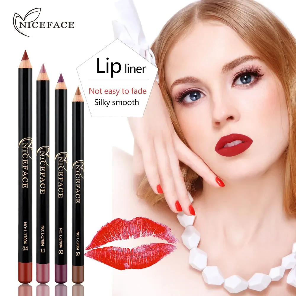 Lip Liner Pencil - Матовая помада-карандаш NICEFACE Nude, водостойкий карандаш