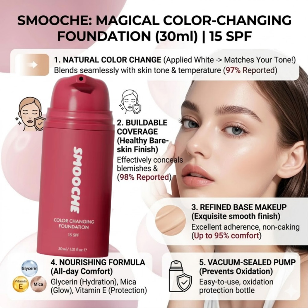 Beauty Makeup Foundation - Тональный крем SMOOCHE с эффектом изменения
