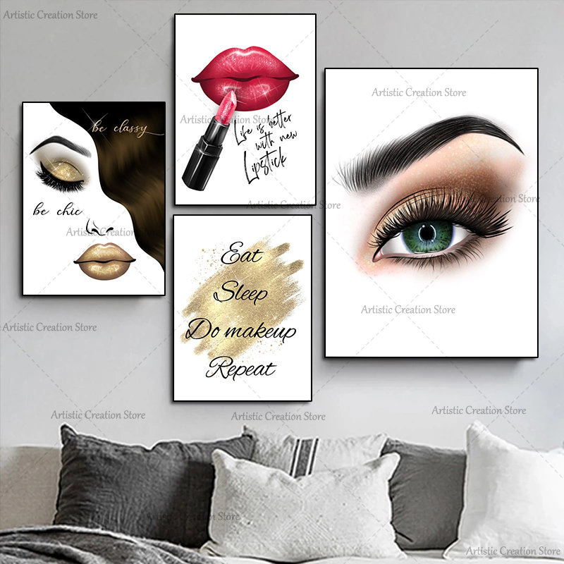 Beauty Makeup Drawing - Модный гламур Красота Макияж Женщины Губы