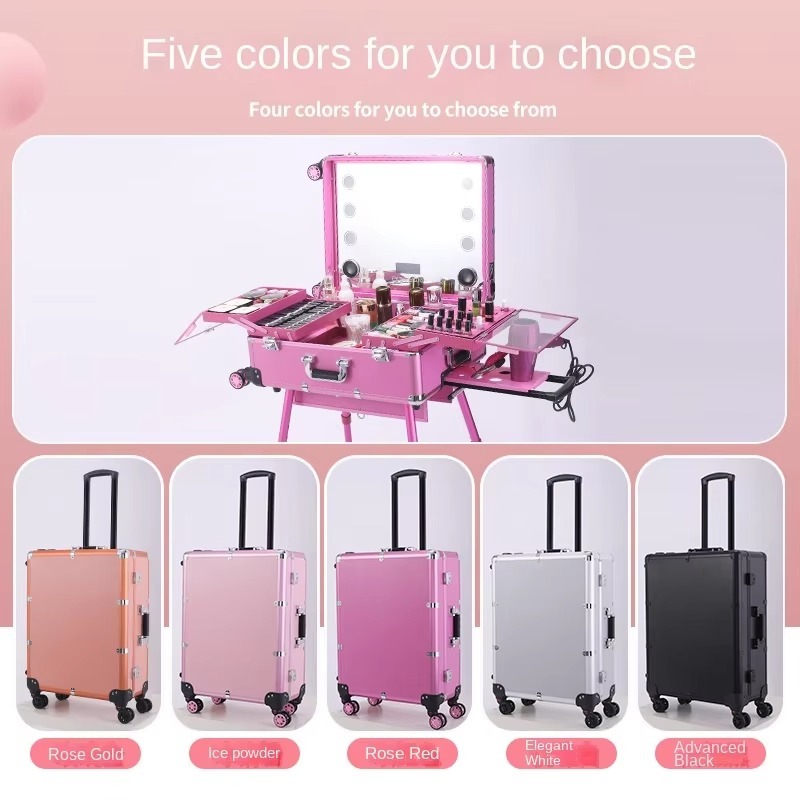 Алюминиевый чемодан-тележка Bl – обзор и цена Beauty Makeup Trolley