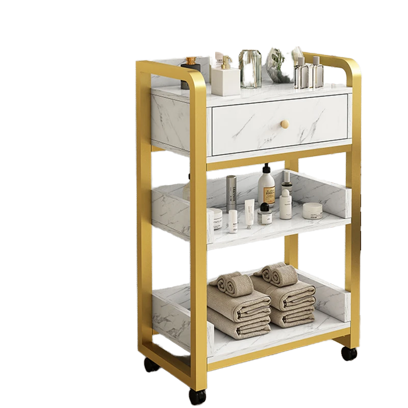 Современная золотисто-белая те – обзор и цена Beauty Makeup Trolley