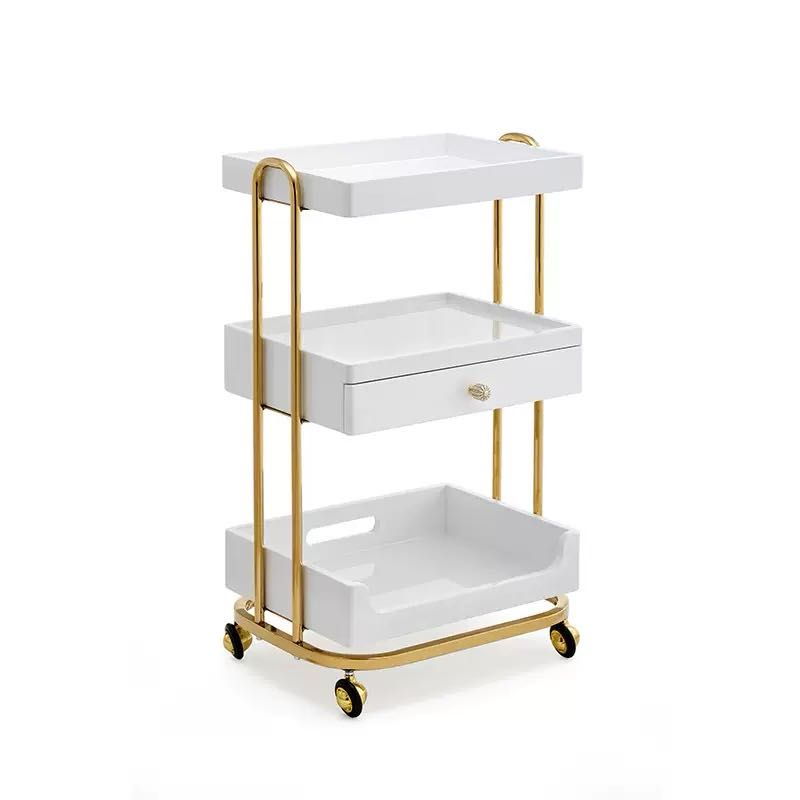 Современная золотисто-белая те – обзор и цена Beauty Makeup Trolley